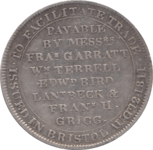 1811 SILVER TOKEN BRISTOL XII PENCE ( REF 26 )