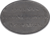 1843 TOKEN FREE CHURCH OF SCOTLAND SCOTTISH PEW TOKEN ( REF 22 ) - Token - Cambridgeshire Coins