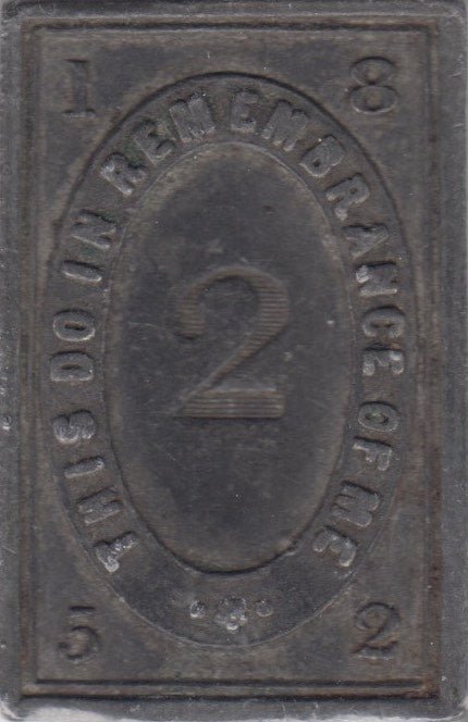 1852 2 TOKEN IN REMEMBRANCE OF ME ( REF 21 ) - Token - Cambridgeshire Coins