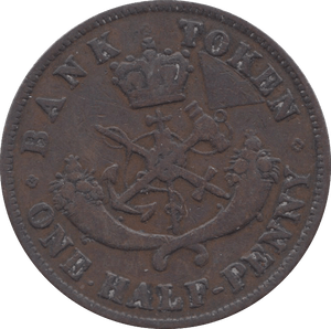 1852 HALFPENNY TOKEN BANK OF UPPER CANADA ( REF 14 ) - Token - Cambridgeshire Coins