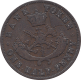 1852 HALFPENNY TOKEN BANK OF UPPER CANADA ( REF 14 ) - Token - Cambridgeshire Coins