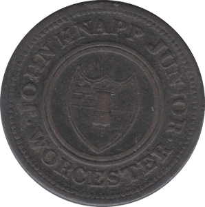 1813 HALFPENNY TOKEN WORCESTER ( REF 15 )
