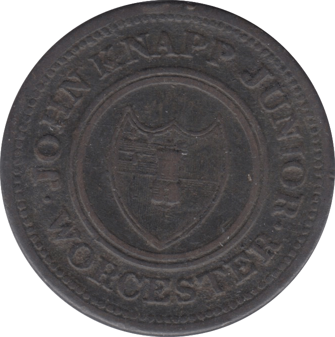 1813 HALFPENNY TOKEN WORCESTER ( REF 15 )