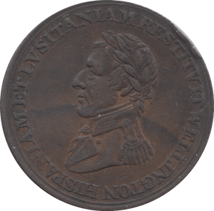 1808 HALFPENNY TOKEN CANADA DUKE OF WELLINGTON ( REF 11 )
