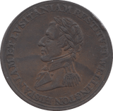 1808 HALFPENNY TOKEN CANADA DUKE OF WELLINGTON ( REF 11 )