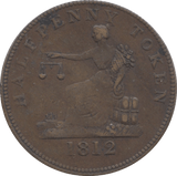 1812 HALFPENNY TOKEN CANADA THOMAS HALLIDAY ( REF 1 )