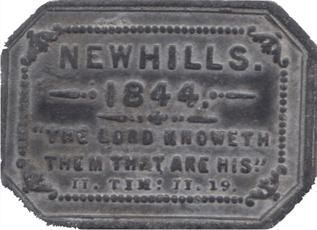 1844 TOKEN NEW HILL CHURCH OF ENGLAND COMMUNION ( REF 23 ) - Token - Cambridgeshire Coins