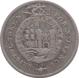 1811 SILVER TOKEN BRISTOL XII PENCE ( REF 26 )