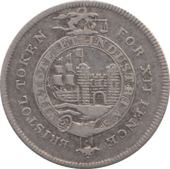 1811 SILVER TOKEN BRISTOL XII PENCE ( REF 26 )