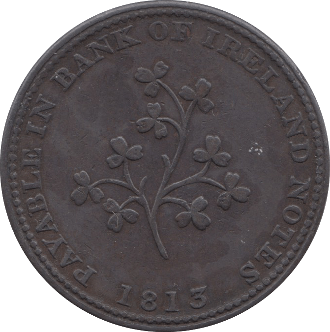 1813 HALFPENNY TOKEN J.HILLES DUBLIN ( REF 3 )