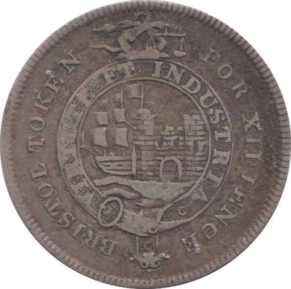 1811 SILVER TOKEN BRISTOL XII PENCE ( REF 33 )