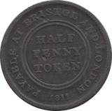1811 HALFPENNY TOKEN BRISTOL & LDN ( REF 9 )