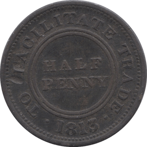 1813 HALFPENNY TOKEN WORCESTER ( REF 15 )