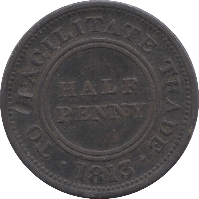 1813 HALFPENNY TOKEN WORCESTER ( REF 15 )