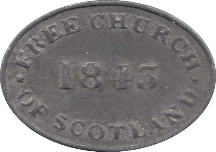 1843 TOKEN FREE CHURCH OF SCOTLAND SCOTTISH PEW TOKEN ( REF 22 ) - Token - Cambridgeshire Coins