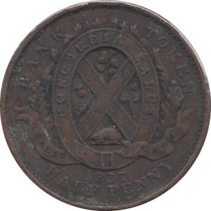 1837 HALFPENNY TOKEN PROVINCE OF CANADA ( REF 5 ) - Token - Cambridgeshire Coins