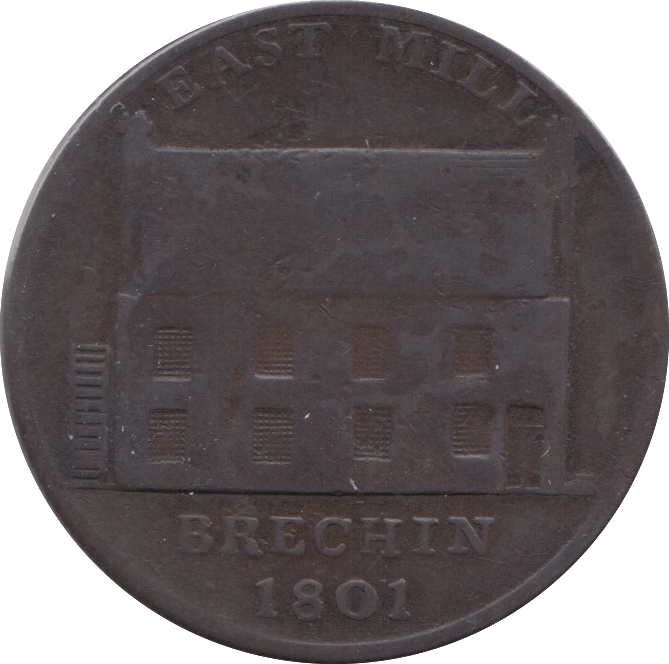 1801 HALFPENNY CONDER TOKEN ANGUSSHIRE D AND H 8 BRECHIN SMITH & WILSON ( REF 16 )