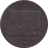 1801 HALFPENNY CONDER TOKEN ANGUSSHIRE D AND H 8 BRECHIN SMITH & WILSON ( REF 16 )