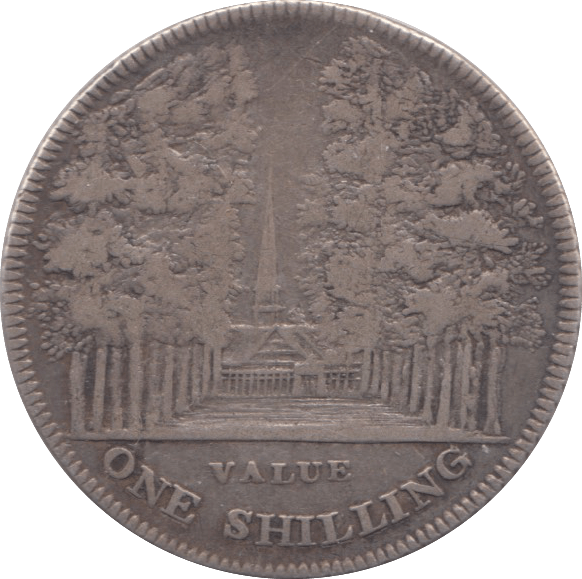 1811 SILVER TOKEN ONE SHILLING CHELTENHAM ( REF 30 )