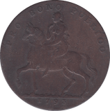 1793 HALFPENNY TOKEN WARWICKSHIRE ELEPHANT CASTLE LADY GODIVA DH 242 A( REF 61 )