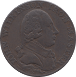 1790 HALFPENNY TOKEN WARWICKSHIRE VULCAN J.WILKENSON DH 426 ( REF 42 )