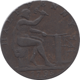 1798 HALFPENNY TOKEN WARWICKSHIRE VULCAN J.WILKINSON ( REF 54 )