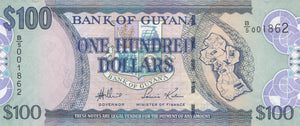 100 DOLLARS BANKNOTE GUYANA REF 1123