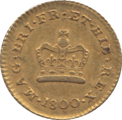 1800 GOLD THIRD GUINEA ( GVF ) GOLD GEORGE III