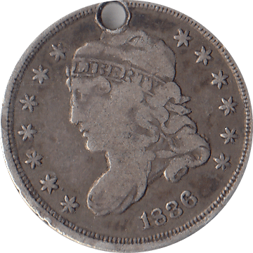 1836 SILVER FIVE CENTS USA - WORLD COIN - Cambridgeshire Coins