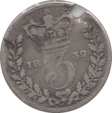 1832 SILVER THREEPENCE ( FAIR ) HOLED - Threepence - Cambridgeshire Coins
