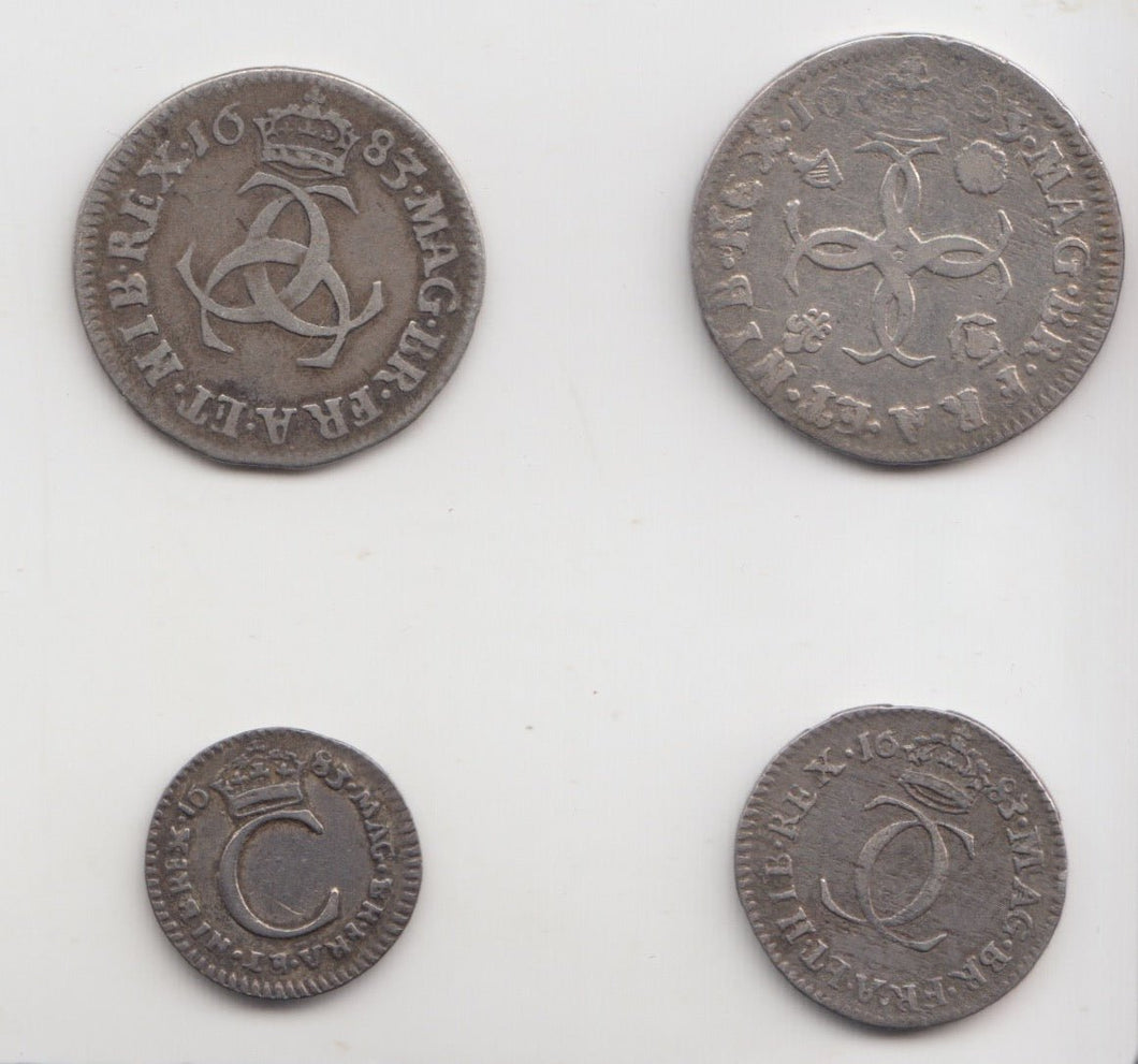 1683 MAUNDY SET CHARLES II