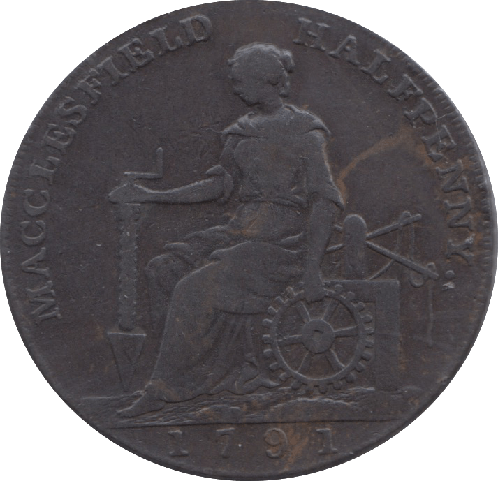 1791 HALFPENNY TOKEN MACCLESFIELD REF A6