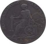 1791 HALFPENNY TOKEN MACCLESFIELD REF A6