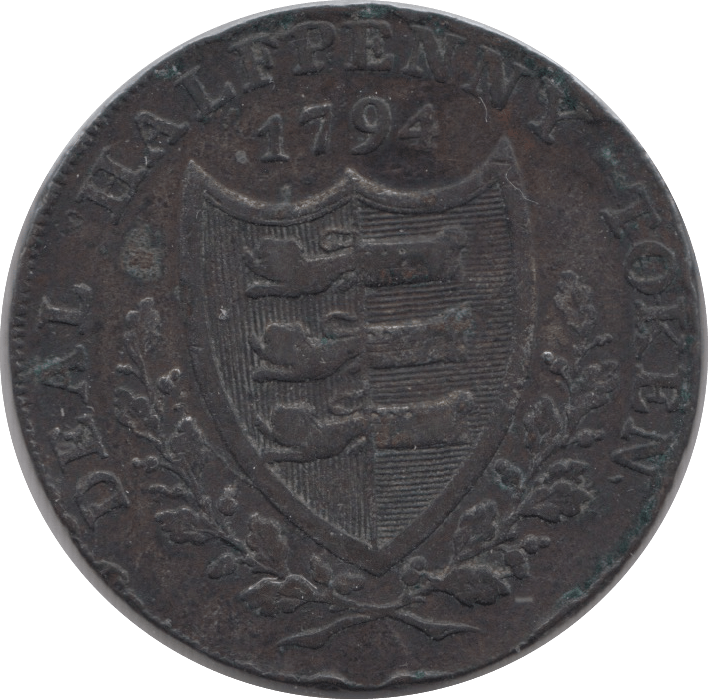 1794 GUARD AND GLORY HALFPENNY TOKEN KENT