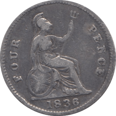 1836 FOURPENCE ( FINE ) 4 - Fourpence - Cambridgeshire Coins