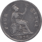 1836 FOURPENCE ( FINE ) 4 - Fourpence - Cambridgeshire Coins