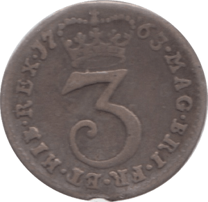 1763 MAUNDY THREEPENCE ( F )