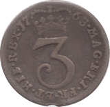1763 MAUNDY THREEPENCE ( F )