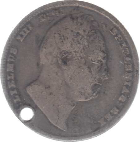 1834 INDIA SILVER ONE RUPEE HOLED - SILVER WORLD COINS - Cambridgeshire Coins