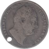 1834 INDIA SILVER ONE RUPEE HOLED - SILVER WORLD COINS - Cambridgeshire Coins