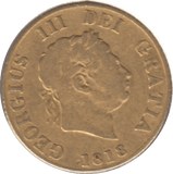 1818 GOLD HALF SOVEREIGN ( GF )
