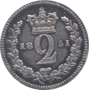 1851 MAUNDY TWO PENCE ( AUNC ) - Maundy Coins - Cambridgeshire Coins