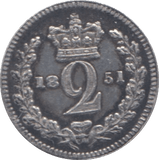 1851 MAUNDY TWO PENCE ( AUNC ) - Maundy Coins - Cambridgeshire Coins