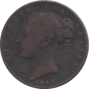 1843 FARTHING ( FINE ) 4 - Farthing - Cambridgeshire Coins