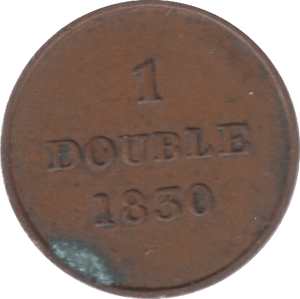 1830 GUERNSEY ONE DOUBLE - WORLD COINS - Cambridgeshire Coins