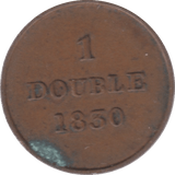 1830 GUERNSEY ONE DOUBLE - WORLD COINS - Cambridgeshire Coins