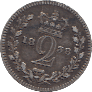 1838 MAUNDY TWOPENCE ( GF ) 3 - Maundy Coins - Cambridgeshire Coins