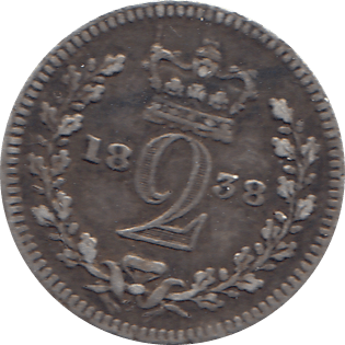 1838 MAUNDY TWOPENCE ( GF ) 3 - Maundy Coins - Cambridgeshire Coins