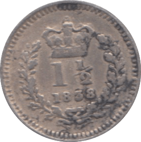 1838 THREE HALF PENCE ( VF ) I - Three Half Pence - Cambridgeshire Coins