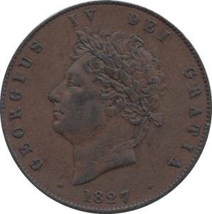 1827 HALFPENNY ( EF ) 3 - Halfpenny - Cambridgeshire Coins